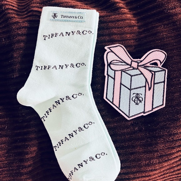 Tiffany & Co. Men’s Signature Light Blue Logo Crew Socks - Picture 3 of 4